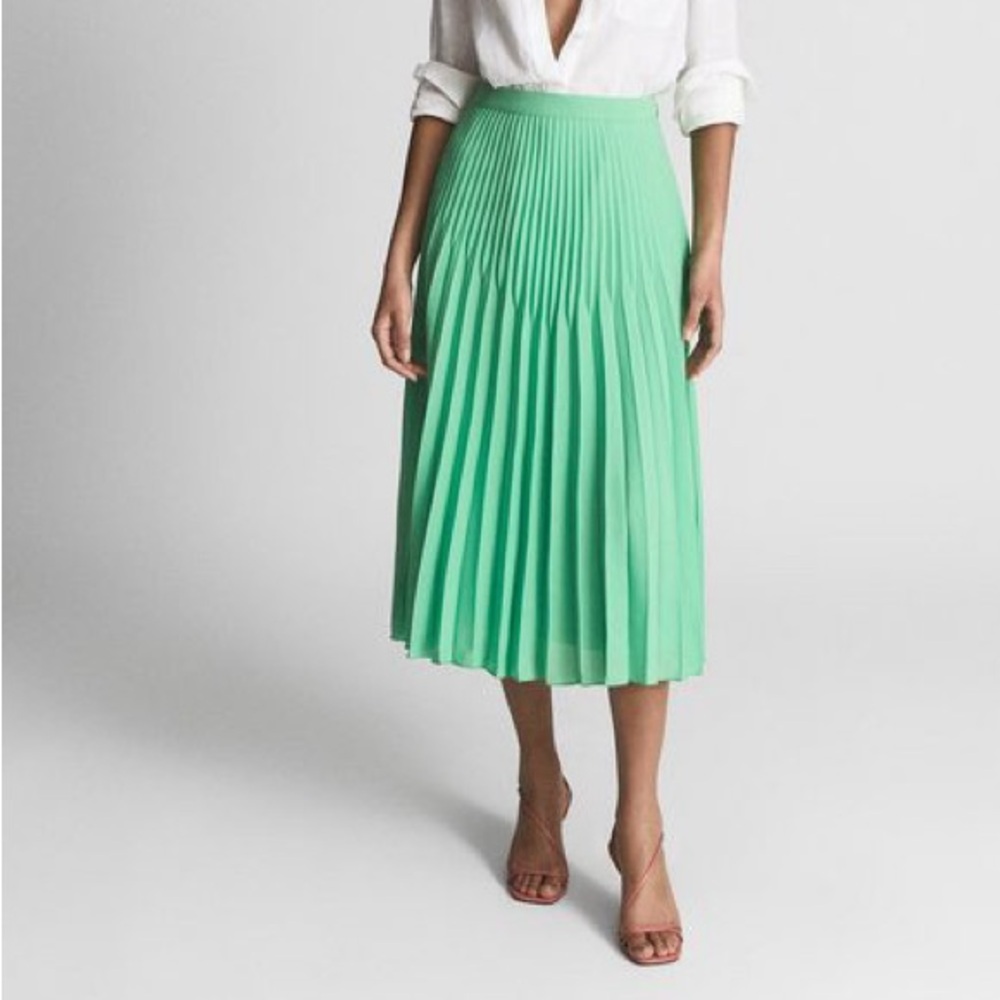Reiss Izzie Pleated Midi Skirt size 4